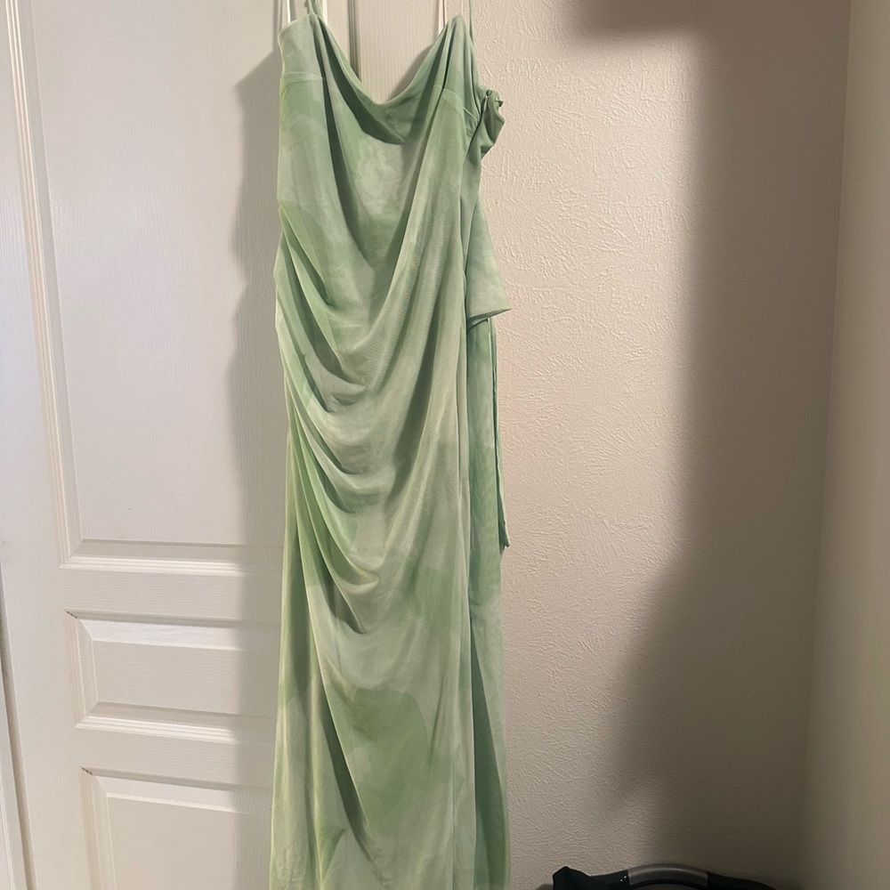 Zara Asymmetrical Light Green Dress